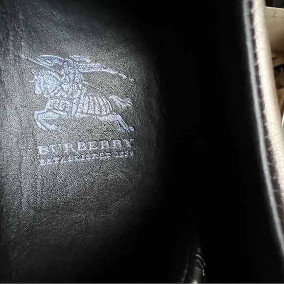 Burberry Metallic Leather Check Leather trim Lace Up Sneakers EU38 US8 - Picture 12 of 15